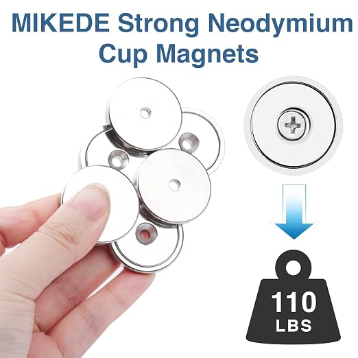 MIKEDE Strong Magnets Heavy Duty, 110LB Neodymium Cup Magnets - Image 3