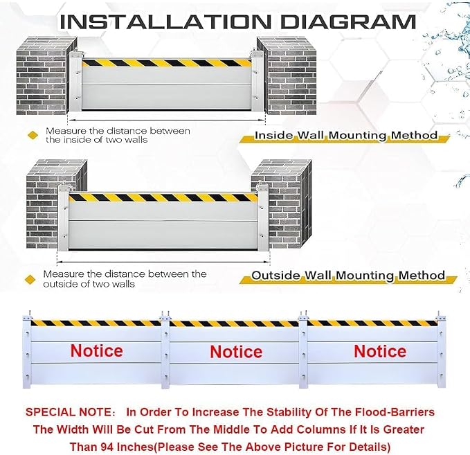 Flood Barriers for Home Exterior, Reusable Heavy Duty Aluminum Flood Water - Image 2