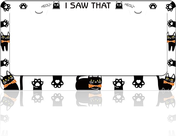 Cat License Plate Frame I Saw That Cat License Plate Holder Paw Animal by TINALUIN