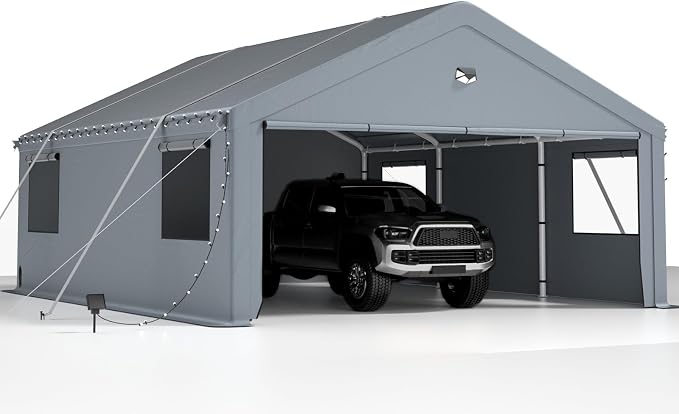 2 Car Carports 20X20 Heavy Duty，Car Ports - Image 7