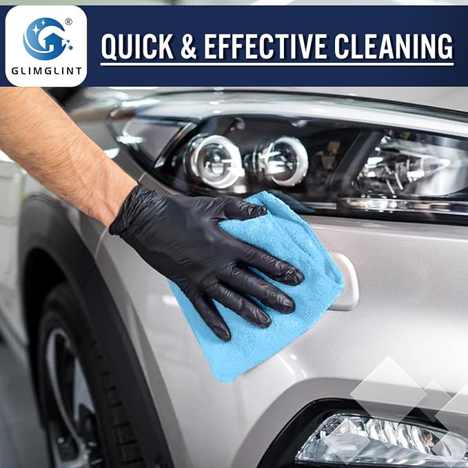 GLIMGLINT Blue Microfiber Cleaning Cloth, 150 Pack Microfiber Towels - Image 4
