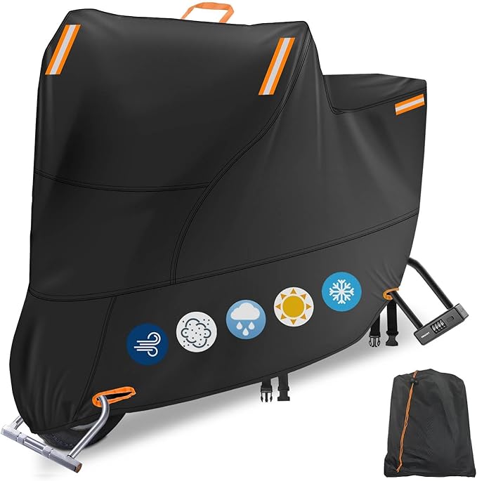 Motorbike Cover for Outside Storage, Waterproof Motorcycle Scooter Moped Cover by RELEDESA