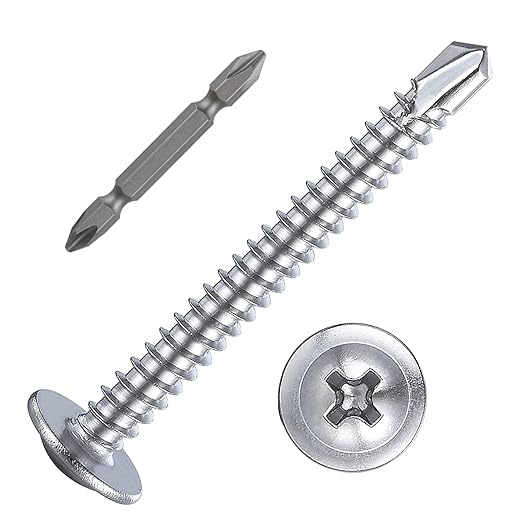 Wensilon #10×1-1/2”for Sheet Metal Self-Tapping Screws 410 Stainless Steel by Wensilon