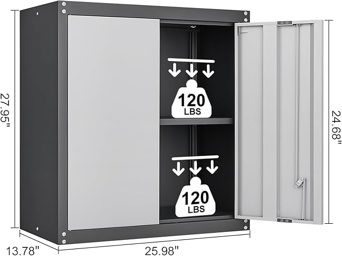 LUCYPAL Garage Wall Cabinet, Metal Wall Storage Cabinet - Image 3