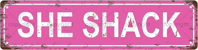 SHE SHACK Space Vintage Metal Tin Sign, Street Sign, Home Decor, Room Decor by Unknown