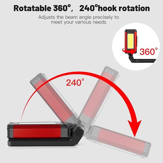 Rechargeable LED Magnetic Work Light 2 Pack, Portable Tool Gifts - Image 5