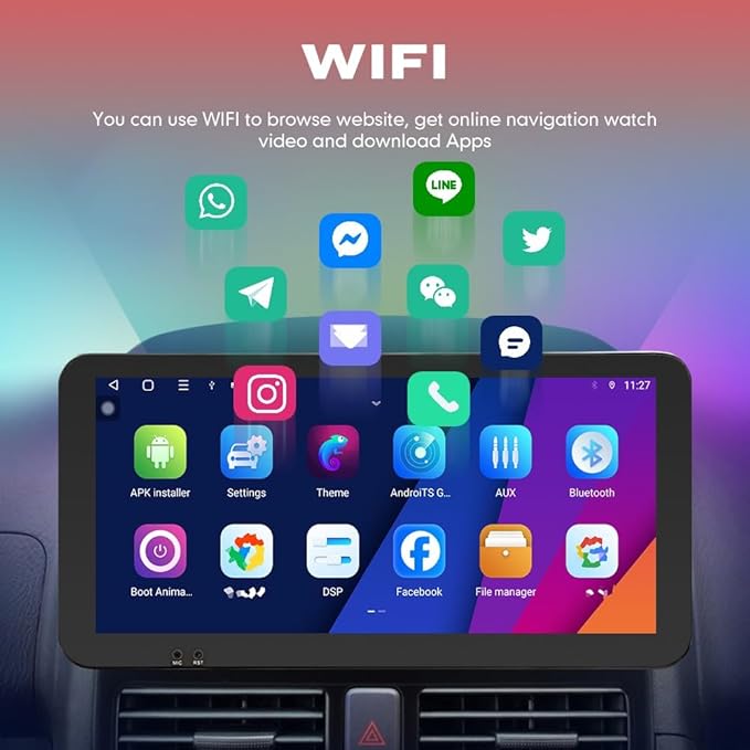 Kunfine Car CarPlay Android Auto Navigation Stereo GPS Radio Reverse Camera - Image 4