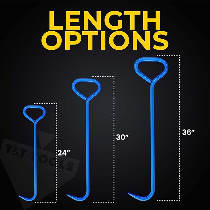 T&T Tools 24-Inch Manhole Hook Tool, 2 Pack, 5/8" Hex Alloy Steel Single Hook - Image 4