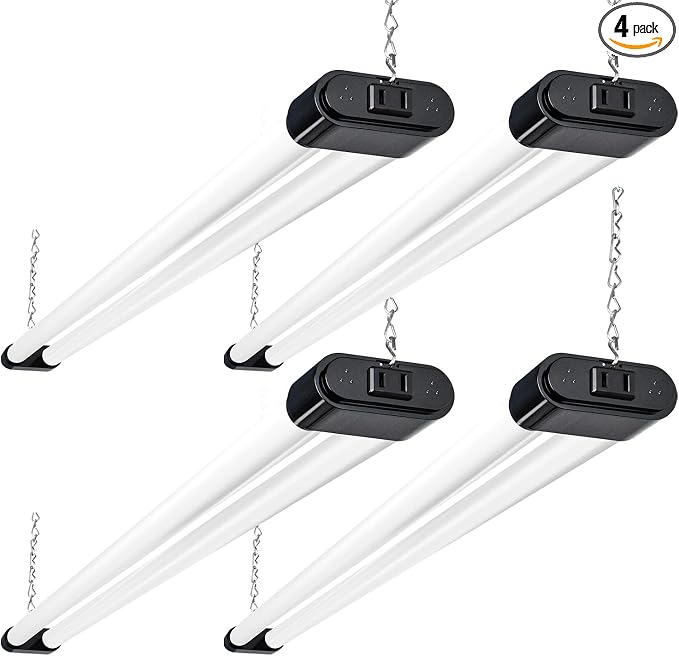 hykolity 4 Pack Linkable LED Shop Light, 4FT 44W, 5000K Daylight, Plug-in by hykolity