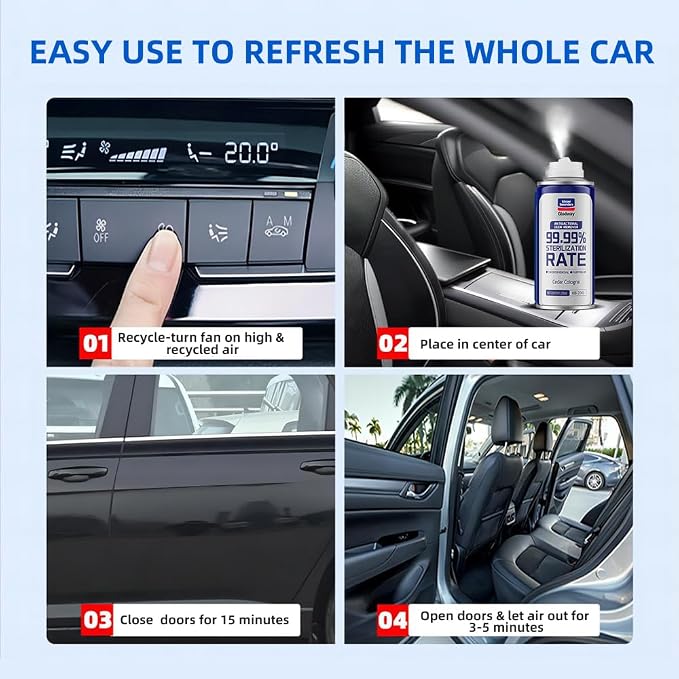 Glodway Whole Car Air Refresher Spray, Odor Eliminator Eliminates Strong - Image 7
