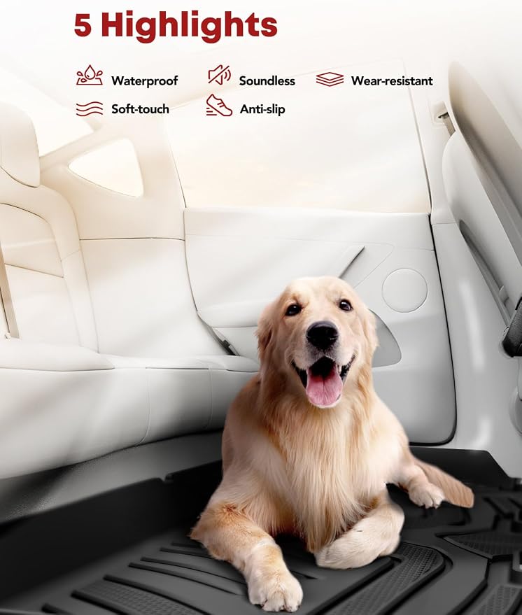 YHTAUTO Floor Mats Fit 2012-2021 Toyota Tundra CrewMax/Double Cab, TPE All - Image 6