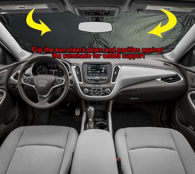 Gven Windshield Sun Shade for Car, Foldable Sunflower Vehicle Sun Visor Shade - Image 6
