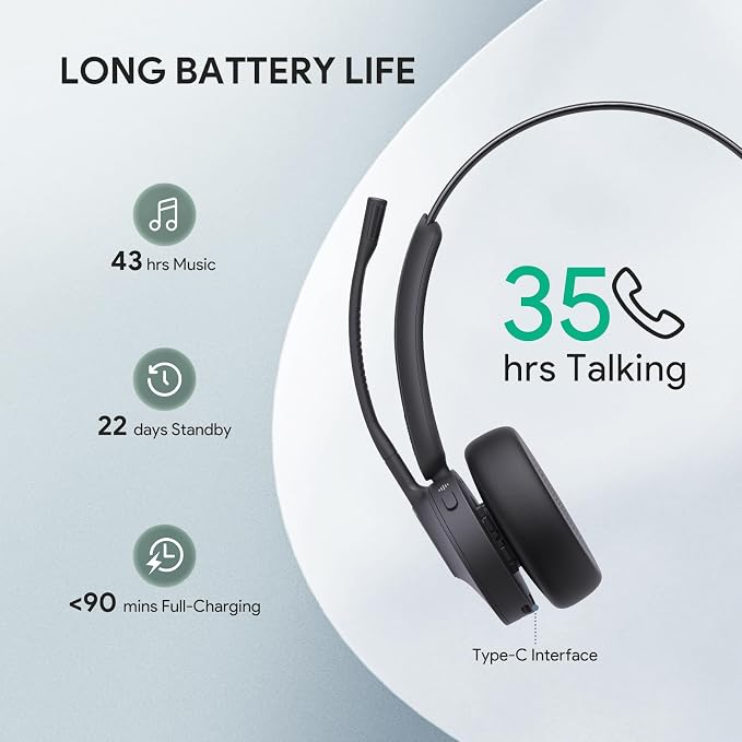 Yealink BH70 with Stand Wireless Bluetooth Headset with Microphone - Image 2