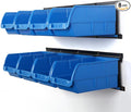 Wallmaster 8-Bin Storage Bins Garage Rack System 2-Tier Orange Tool Organizers by Wallmaster