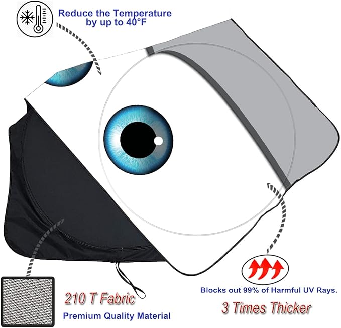 Gven Windshield Sun Shade, The Original Patented Car Eyes 2025 Car Sun Shade - Image 5