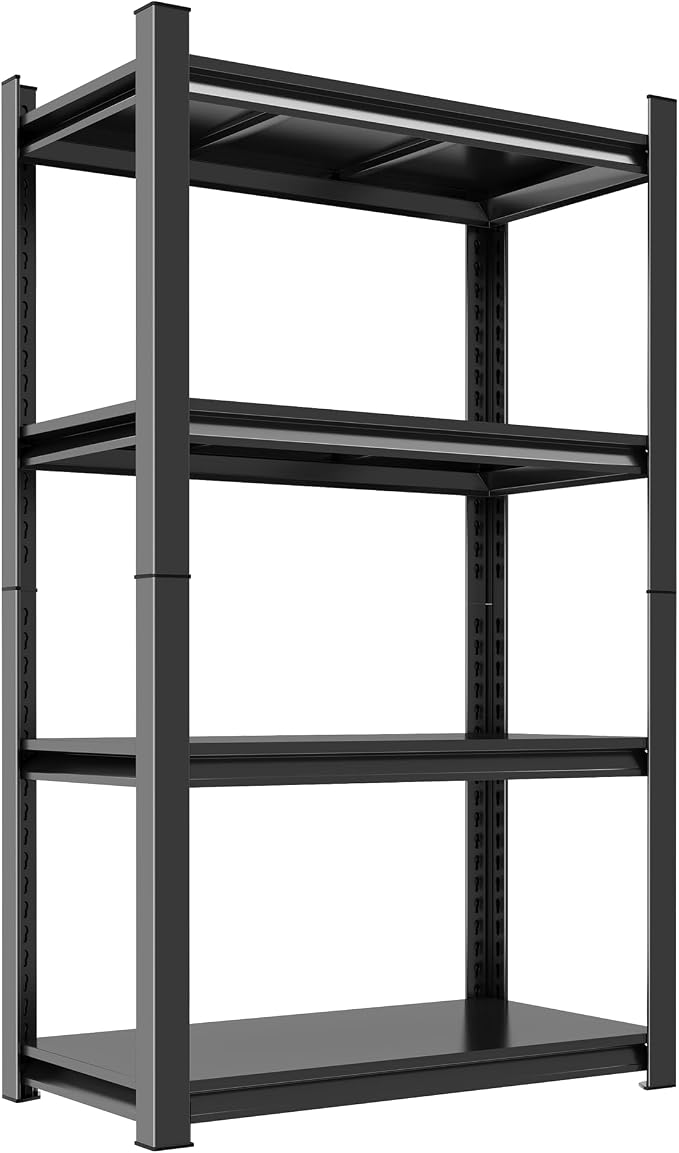 59''H Garage Shelving Heavy Duty Rack, 2400 LBS Large Capacity 4 Tier by ErgoNova