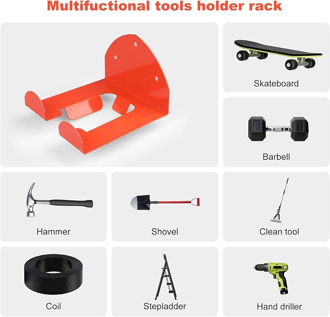 Weedeater Hanger, Trimmer Rack – 2 Pack Heavy Duty Wall Mount - Image 7