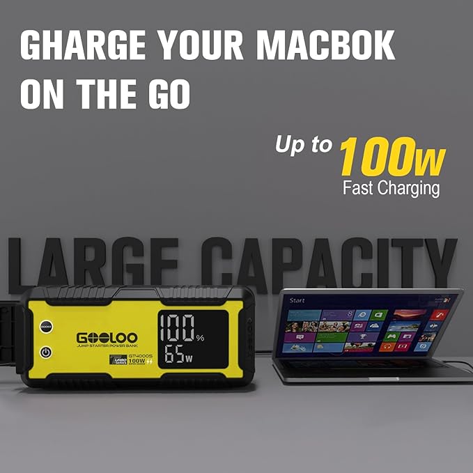 GOOLOO GT4000S Jump Starter 4000A Car Jumper Starter, 100W Fast-Charging - Image 4