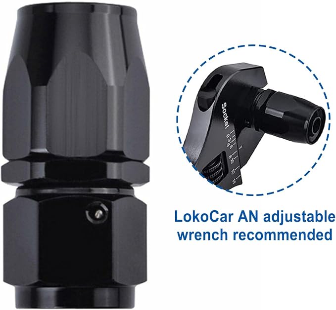 LokoCar 6AN Hose End Fitting 0 Degree Straight Swivel - Image 5