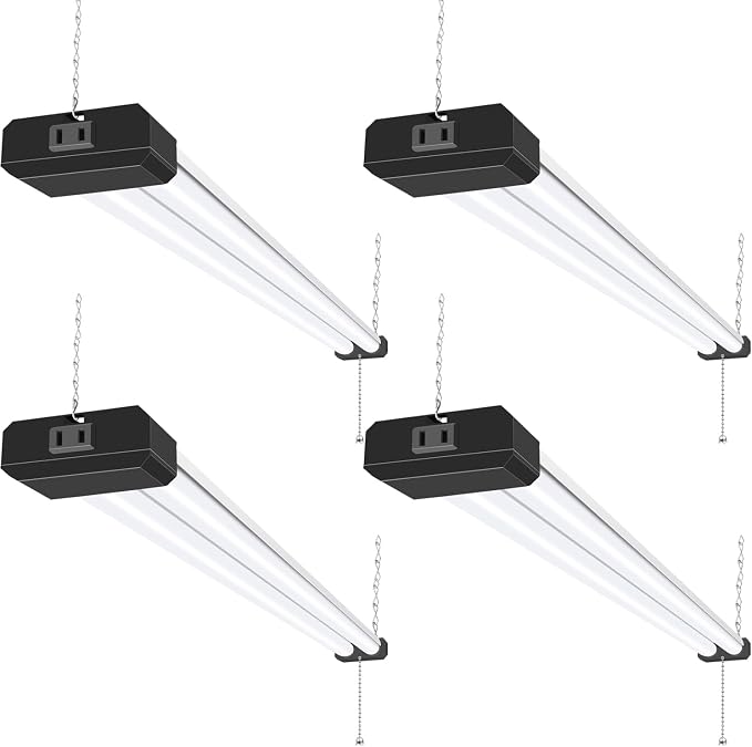 hykolity 4 Pack 4FT LED Shop Light, Linkable Utility Shop Lights, 5000K by hykolity