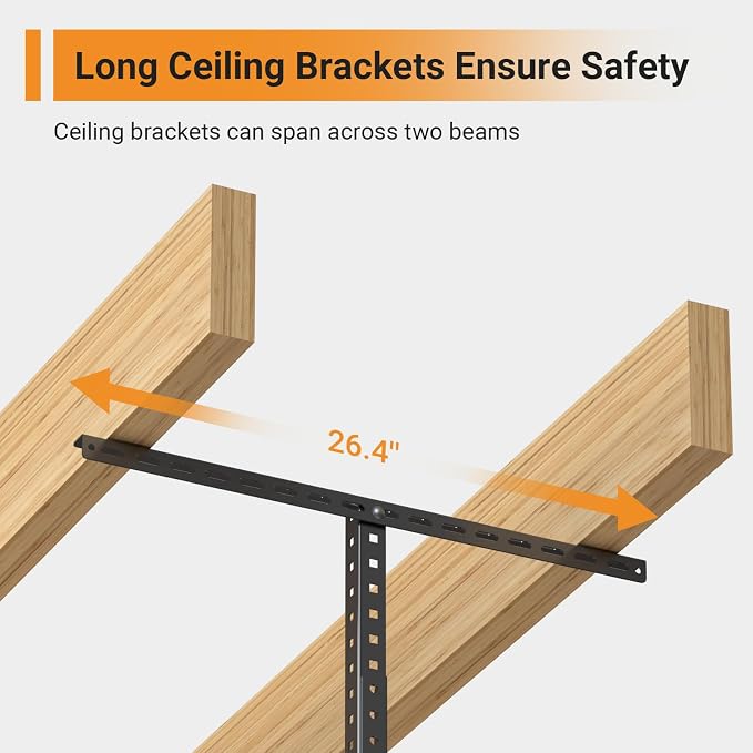 4ftx8ft Overhead Garage Storage Rack, Heavy-Duty Metal Garage Ceiling Storage - Image 3
