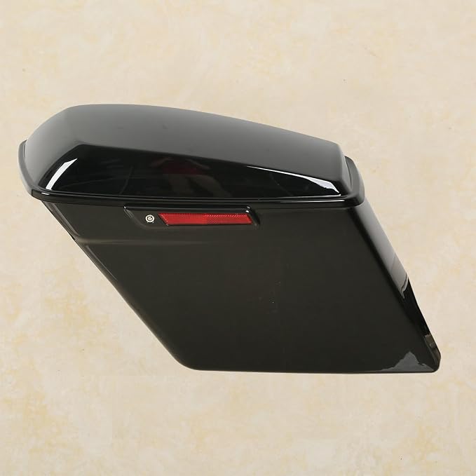 XFMT Vivid Black 5" Stretched Extended Saddlebags Hard Saddle Bags W/Chrome - Image 3