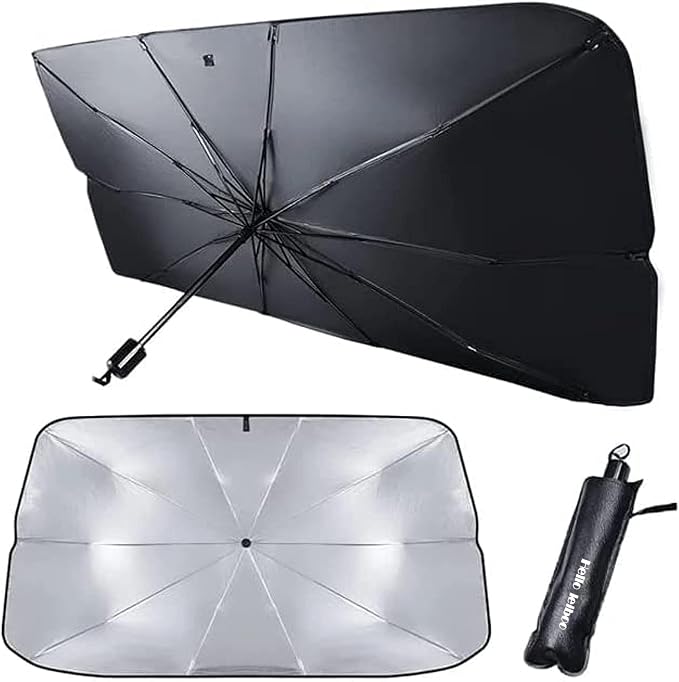 helloleiboo Car Windshield Sun Shade UV Rays and Heat Sun Visor Protector - Image 9