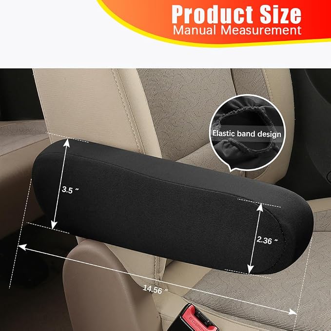 4PC Car Front Seat Armrest Covers, Universal Size Seat Arm Rest Cover, Flat - Image 2