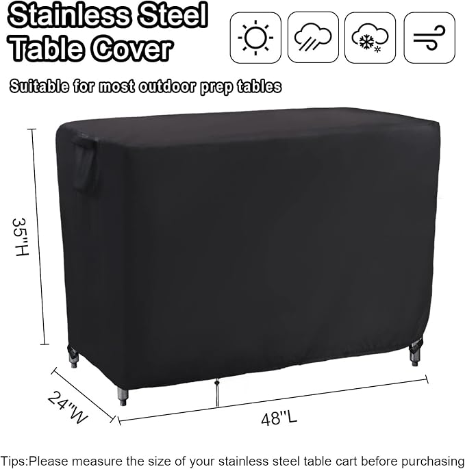 Kingling Outdoor Table Cover 48 Inch, Waterproof Stainless Steel Table Cover - Image 2