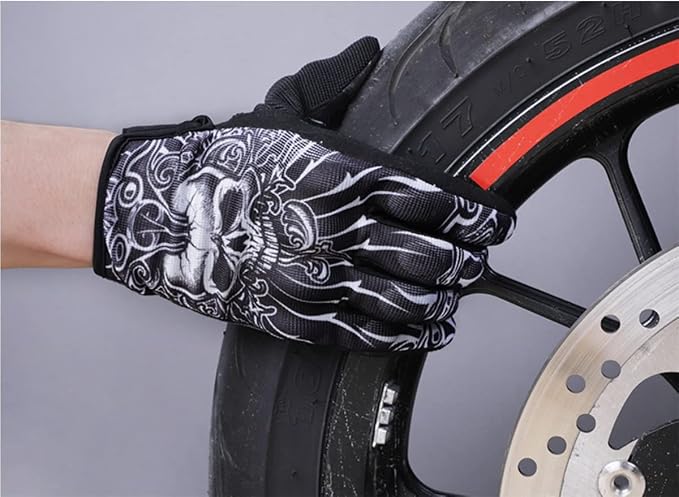 Skull Ghost Touchscreen Compatible Riding MTB Bike Gloves - Image 5