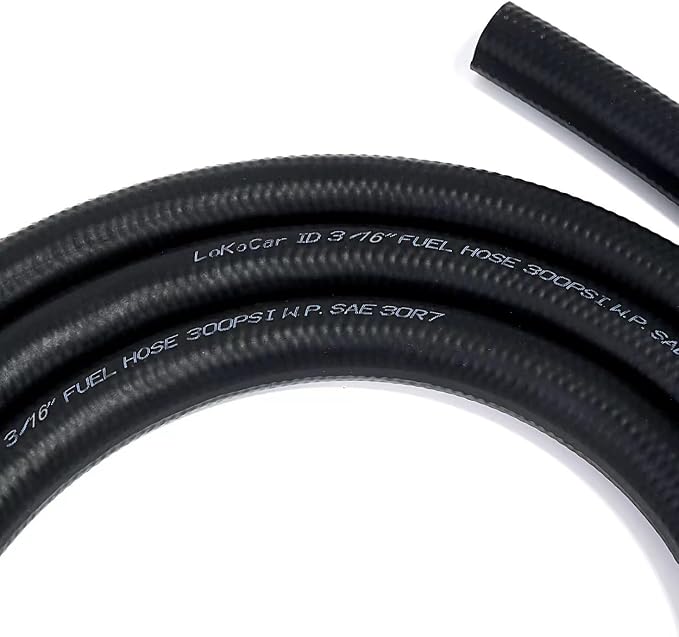 LokoCar Rubber Fuel Hose Line Push Lock 3/16" ID SAE 30R7 NBR 5ft 300PSI Black - Image 7