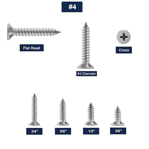 #4 x 3/4" Wood Screw 100Pcs 18-8 Stainless Steel Screws Flat Head Phillips Fast - Image 3