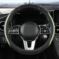 Car Steering Wheel Cover, Leather Steering Wheel Cover Green Universal 14.5-15 by Szttswamp
