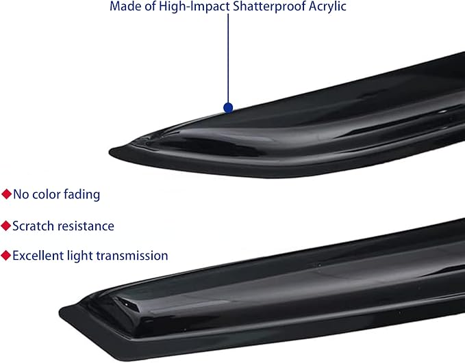 Window Visors Rain Guards fits 2013-2018 Altima, Out-Channel Window Wind - Image 6