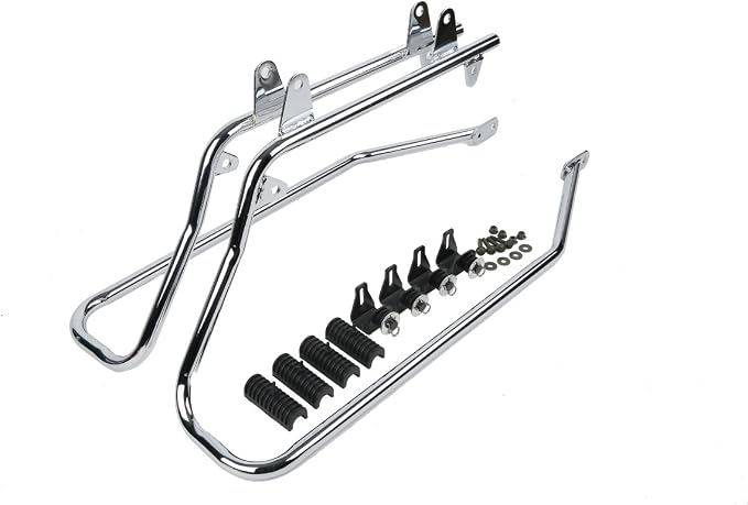 XFMT White Hard Saddlebags Saddle Bags Trunk W/Chrome Conversion Brackets - Image 6