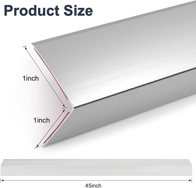 4PCS 45" Aluminum Metal Corner Protectors, Self Adhesive Corner Guards - Image 2