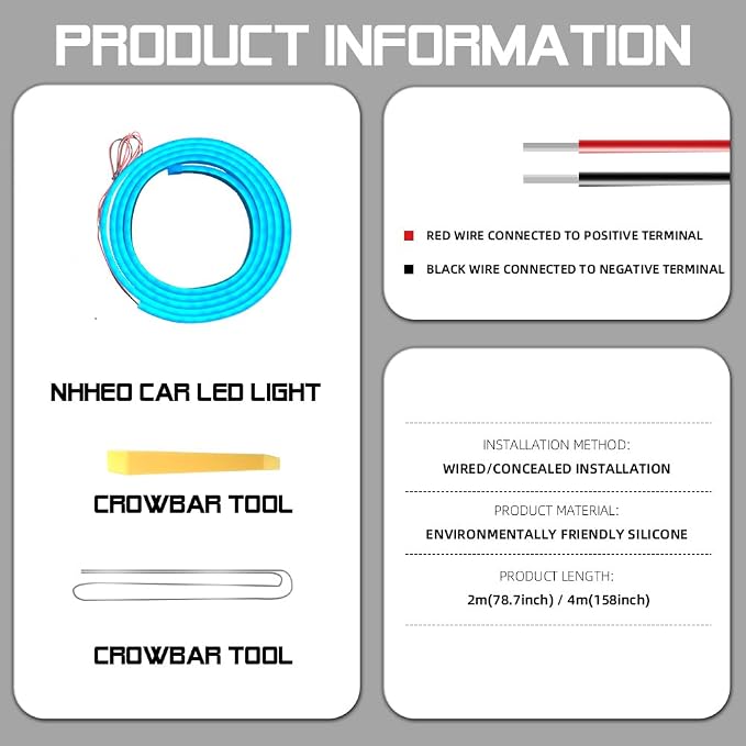 Car LED Strip Light For Trunk, 158Inch IP67 Silicone Waterproof Neon Light - Image 8