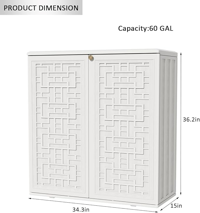 KINYING Outdoor Storage Cabinet Waterproof, Resin 60 Gallon Deck Box - Image 3