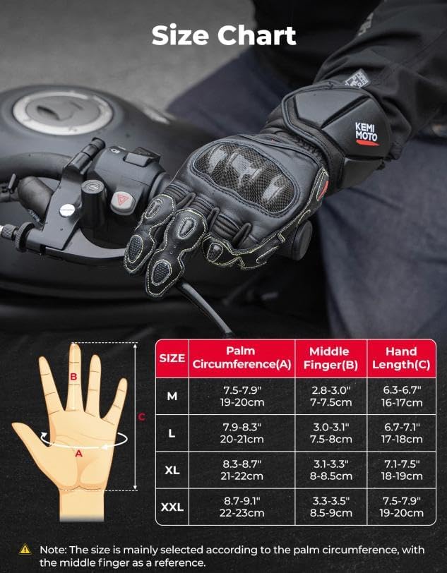 KEMIMOTO Leather Motorcycle Gloves - Image 8