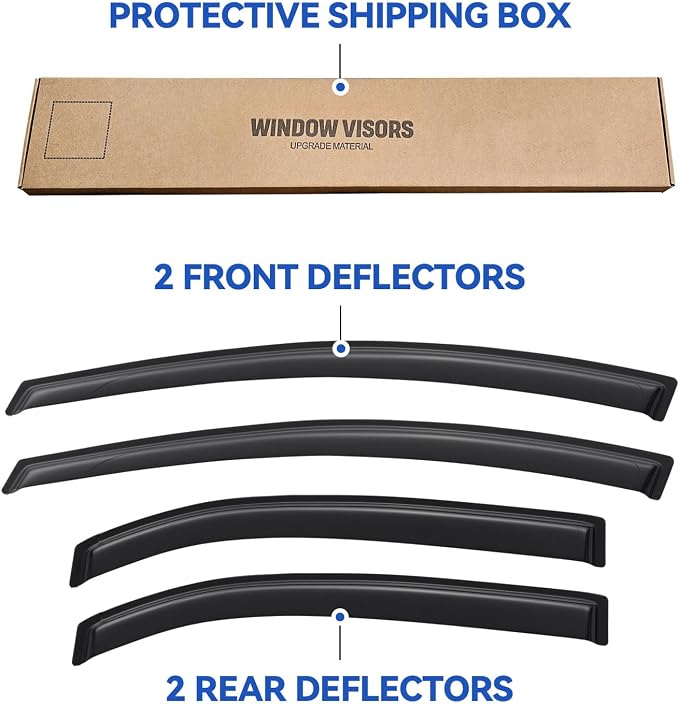 Window Visors Rain Guards for 2012-2017 Kia Rio Hatchback, Out-Channel Window - Image 5