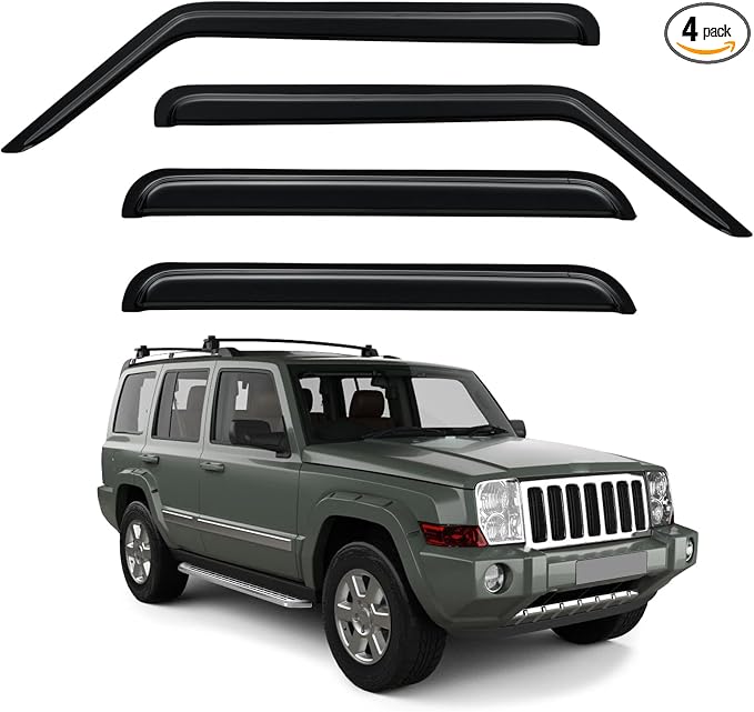 Window Visors Rain Guards for 2006-2010 Jeep Commander, Out-Channel Window Vent by YQAUTEC