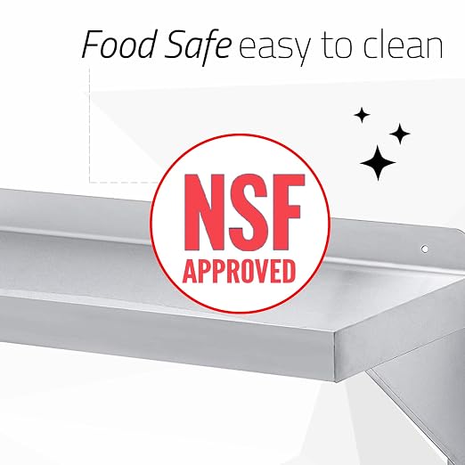 DuraSteel Stainless Steel Wall Mount Shelf 60" Wide x 14" Deep Commercial Grade - Image 7