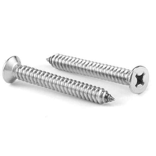 #8 x 1-1/2" Wood Screw 100Pcs 18-8 Stainless Steel Screws Flat Head Phillips by SGTZH