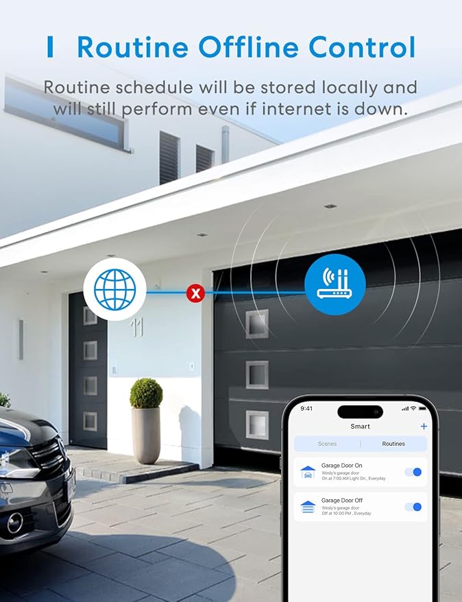 meross Smart WiFi Garage Door Opener Remote, App Control, Works - Image 8