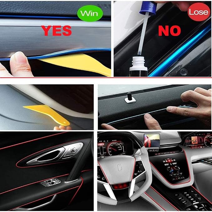 El Wire White Interior Car LED Strip Lights, 3M Neon Wire USB 5V - Image 7