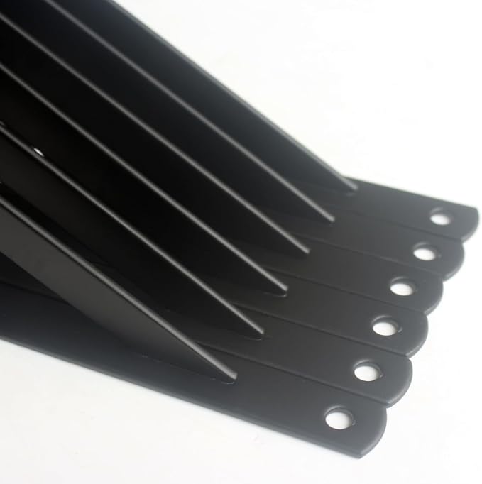4 Pack L6 x H 3.5" Black Heavy Duty Shelf Brackets - Image 3