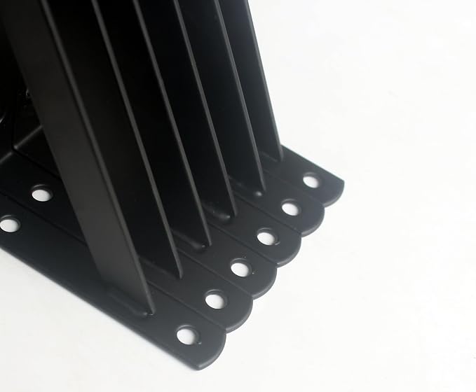 6 Pack L6 x H 3.5" Black Heavy Duty Shelf Brackets - Image 4