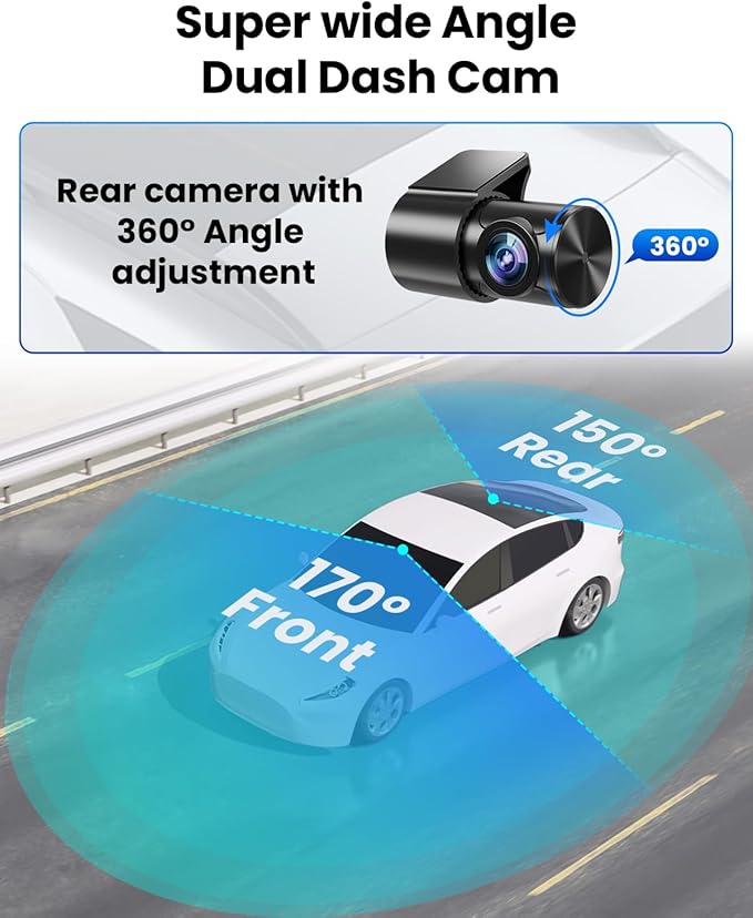 Dash Cam Front and Rear 4K/1080P, Dash Camera - Image 4