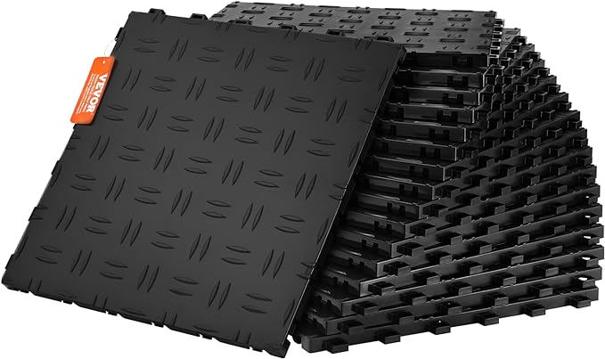 VEVOR Garage Tiles Interlocking, Non-Slip Double-Sided Texture Garage Flooring by VEVOR