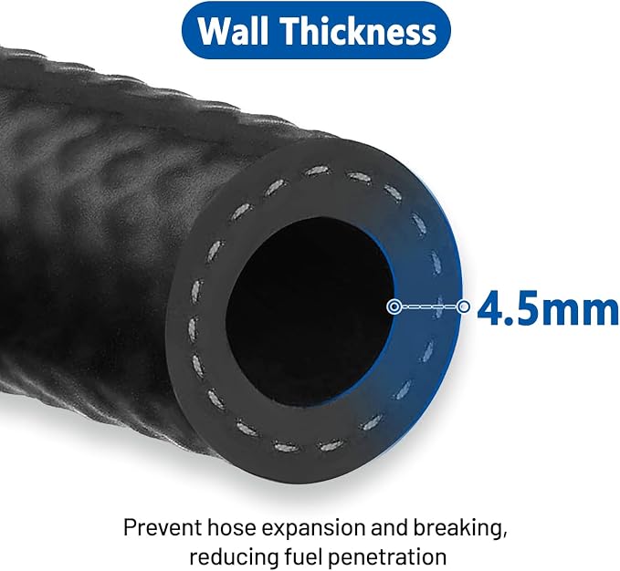 LokoCar Rubber Fuel Hose Line Push Lock 3/4" ID SAE 30R7 NBR 25ft 300PSI Black - Image 4